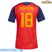 Camisa de time de futebol Espanha Martin Zubimendi #18 Replicas 1º Equipamento Feminina Mundo 2026 Manga Curta